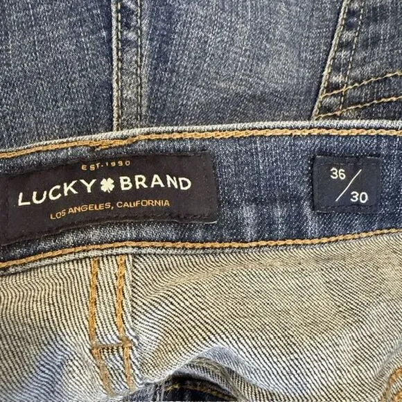 Lucky Brand 410 Athletic Slim Medium Whisker Wash Stretch Men's Size 36 x 30 - Picture 7 of 16